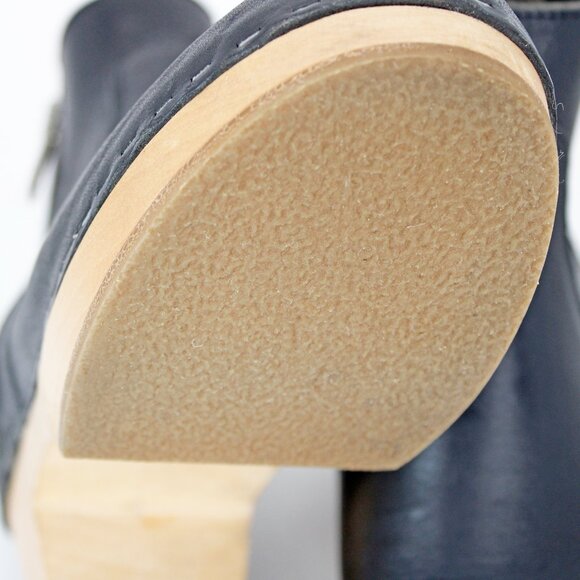 Swedish Hasbeens ‘Zip It Emy’ Women's Clog Bootie In Black Leather:Us 7 EU 37 - Picture 6 of 11